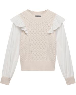 Mint Velvet Women's Cotton Sleeve Knit Jumper - White