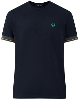 Fred Perry Twin Tipped Cuff T-Shirt - Blue