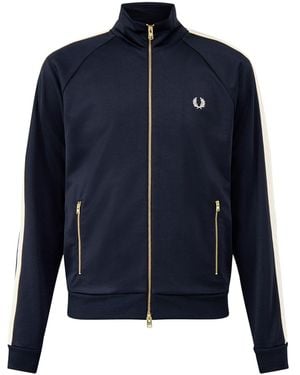 Fred Perry Cable Taped Track Jacket - Blue