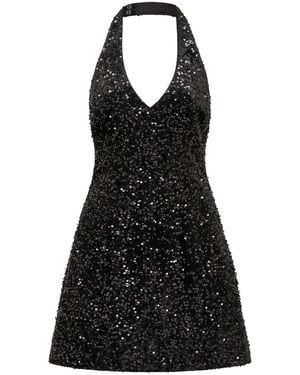 Forever New Riley Sequin Halter Neck Mini Dress - Black