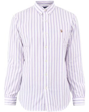 Polo Ralph Lauren Slim Fit Stripe Oxford Shirt - White