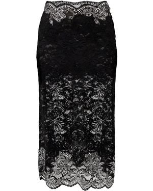 Rabanne Jupe Midi Lace Skirt - Black