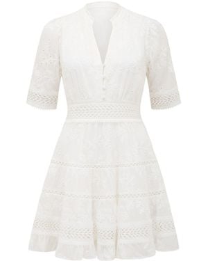 Forever New Lillian Trim Skater Mini Dress - White