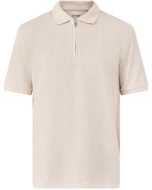 Jack & Jones Austin Zip Polo - White
