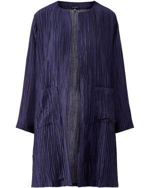 Eileen Fisher Round Neck Jacket - Blue