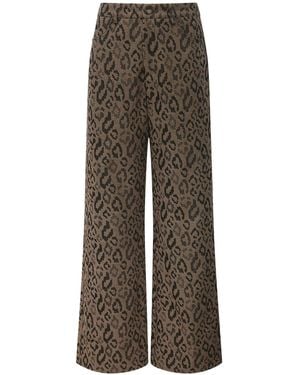 James Lakeland Leopard Print Detail Trousers - Brown