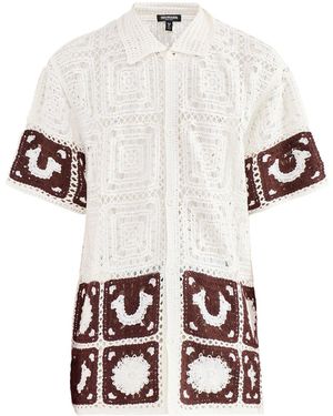 TRUE RELIGION Crochet Knit Shirt - White