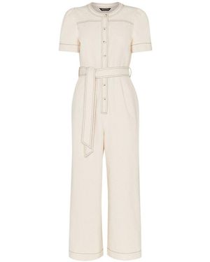 Whistles Women's Alana Denim Jumpsuit - White