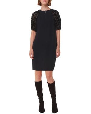 Whistles Women's Lucy Zebra Velvet Sleeve Dress - Black