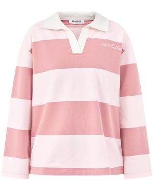 4th & Reckless Hailey Long Sleeve Polo Shirt Multi - Pink
