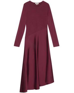 Albaray Satin & Jersey Asymmetric Dress - Purple