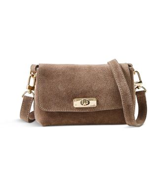 Apatchy London Maisie Mini Suede Shoulder Bag - Brown
