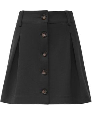 James Lakeland Pin Tuck Button Skirt - Black