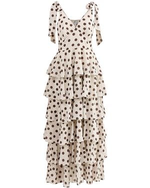 Pretty Lavish Fiore Tie Ruffle Maxi Dress - White