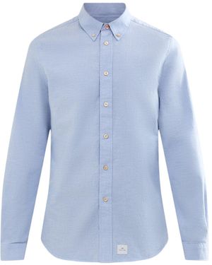 Paul Smith Stitched Cuff Detail Oxford Shirt - Blue