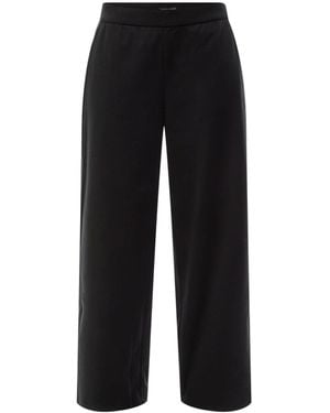 Eileen Fisher Wide Ankle Pant Cotton Blend - Black