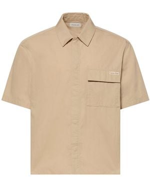Calvin Klein Relaxed Blend Short Sleeve Shirt - Natural