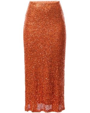 Never Fully Dressed Women's Rust Sequin Dorris Skirt - Orange