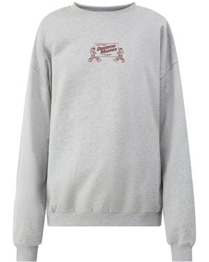 Damson Madder Local Fixers Organic Graphic Sweatshirt - Grey