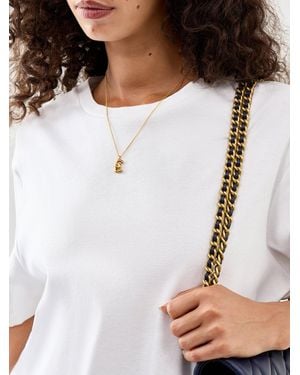 Missoma Curly Molten Initial E Pendant Necklace - White