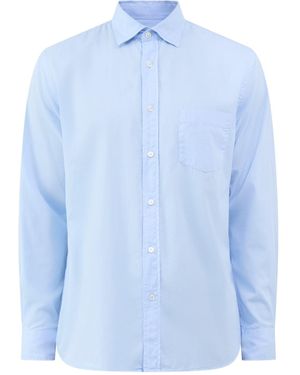 Hartford Paul Peach Twill Shirt - Blue