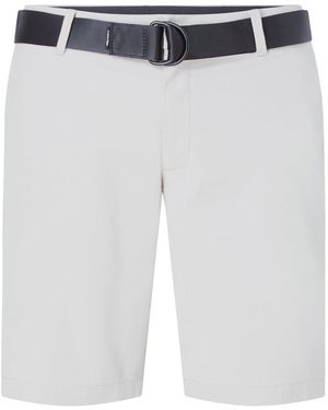 Calvin Klein Slim Twill Belted Shorts - White