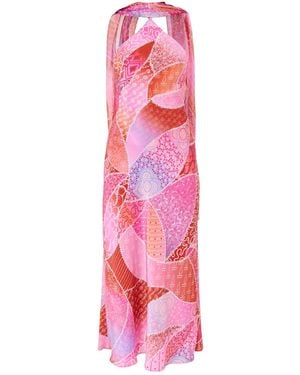 RIXO London Hayley Dress Ibiza Night Sunset - Pink