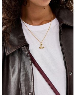 Missoma Curly Molten Initial L Pendant Necklace - Metallic
