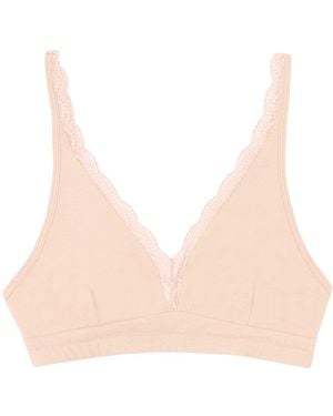 Stripe & Stare Lace Plunge Bra Nude - Natural