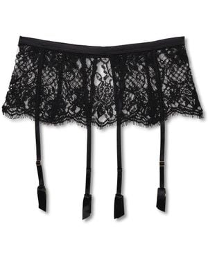 Coco De Mer Hera Suspender Belt Lace - Black