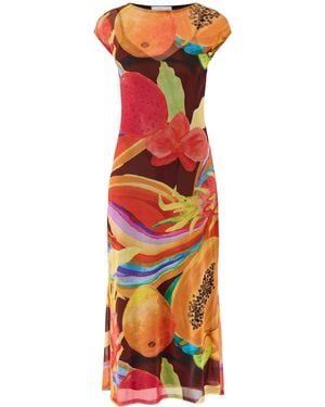 Never Fully Dressed Rio Mesh Midi Dress - Red