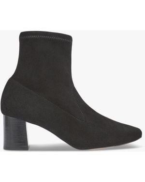 LK Bennett Amira Stretch Suede Ankle Boots - White