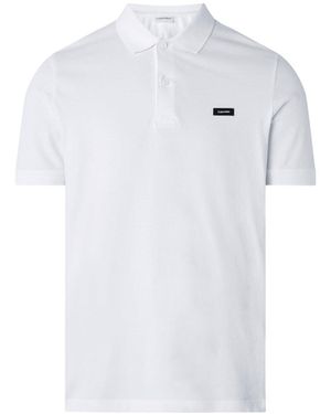 Calvin Klein Slim Stretch Pique Polo Shirt - White