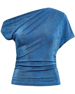 Forever New Maia Asymmetrical One Shoulder Top - Blue