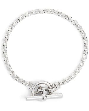 Tilly Sveaas Small T-Bar Clasp On Belcher Chain Bracelet - White