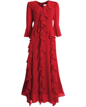 James Lakeland V-Neck Ruffle Dress - Red