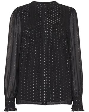 Whistles Women's Metallic Stripe Shirt - Black