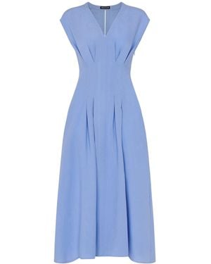 Whistles Panel Linen Blend Dress - Blue