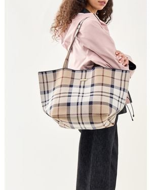Barbour Layla Tartan Large Tote Bag Multi - Natural