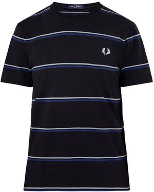 Fred Perry Fine Stripe T-Shirt - Black