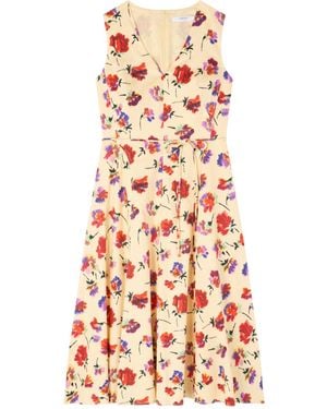 LK Bennett Esme Spot Print Fit & Flare Collared Dress - White