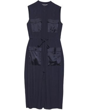Mint Velvet Utility Midi Shirt Dress - Blue