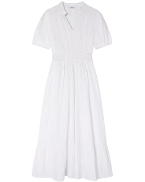 LK Bennett Felicity Gather Detail Dress - White