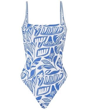 Sea Level Reef Square Neck One Piece Swimsuit - Blue
