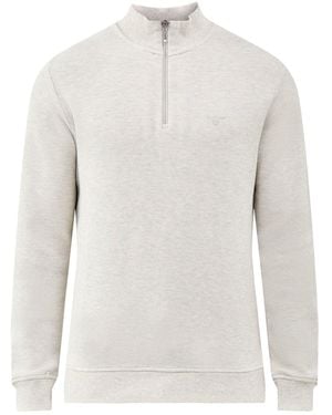 Barbour Ravensworth Half Zip Sweatshirt Cream - White