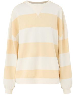 Free People Classic Stripe Crew Sweatshirt – - White