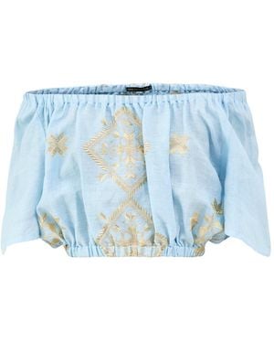Kori Lefkada Cropped Blouse - Blue
