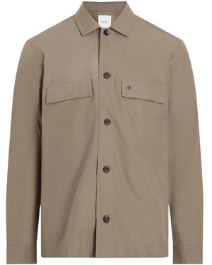 Calvin Klein Boxy Twill Overshirt - Natural