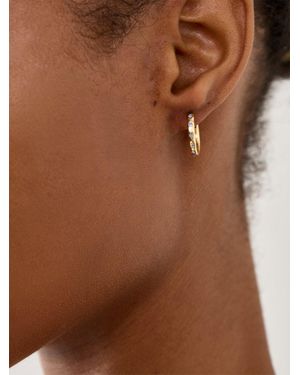 Astrid & Miyu Molten Texture Opal Hoop Earrings - Metallic