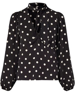 Nobody's Child Neck Tie Detail Blouse - Black